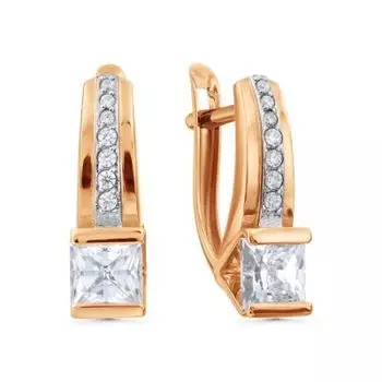 Серьги с фианитами Premium Линии Любви