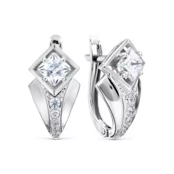 Серьги с фианитами Premium Линии Любви