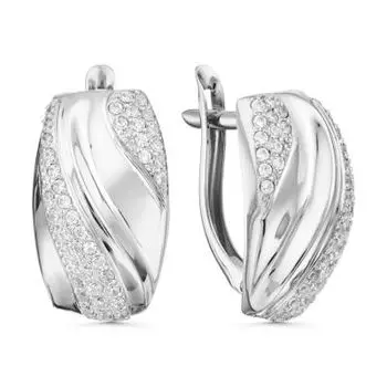 Серьги с фианитами Premium Линии Любви