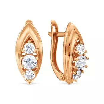 Серьги с фианитами Premium Линии Любви