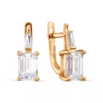 Серьги с фианитами Premiums Линии Любви