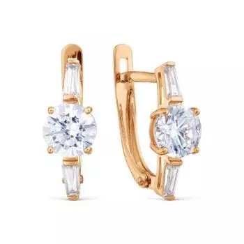 Серьги с фианитами Premium Линии Любви