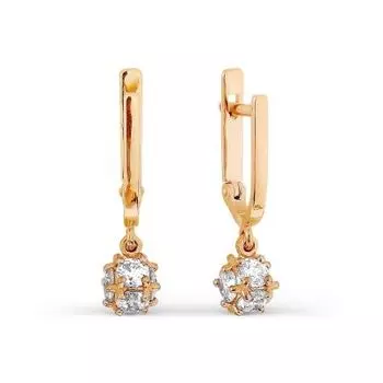 Серьги с фианитами Premium Линии Любви