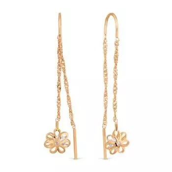 Серьги с фианитами Premium Линии Любви