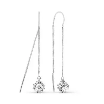 Серьги с фианитами Premium Линии Любви