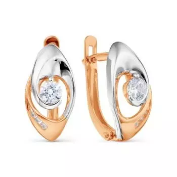 Серьги с фианитами Premium Линии Любви