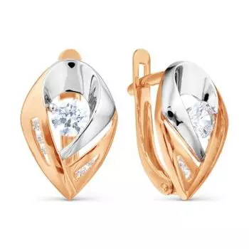 Серьги с фианитами Premium Линии Любви