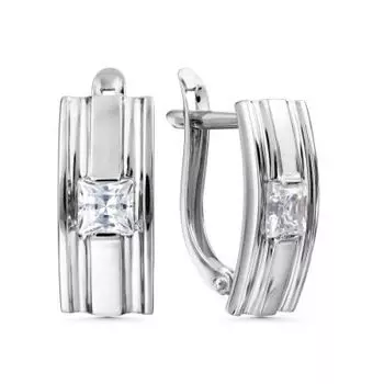 Серьги с фианитами Premium Линии Любви