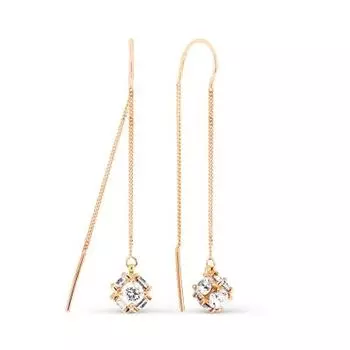 Серьги с фианитами Premium Линии Любви