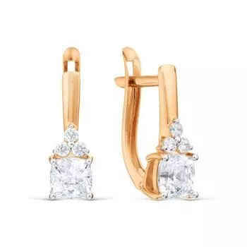 Серьги с фианитами Premium Линии Любви