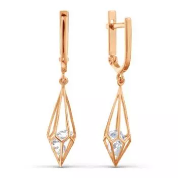 Серьги с фианитами Premium Линии Любви