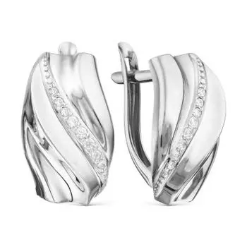 Серьги с фианитами Premium Линии Любви