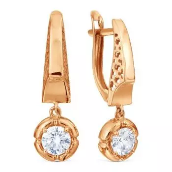 Серьги с фианитами Premium Линии Любви