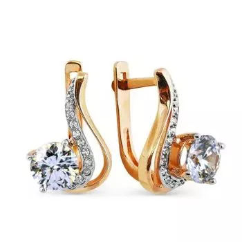 Серьги с фианитами Premium Линии Любви