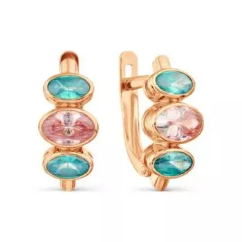 Серьги с фианитами Premiums Линии Любви