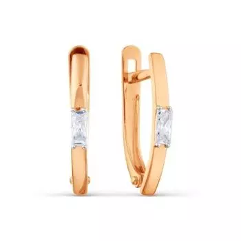 Серьги с фианитами Premium Линии Любви