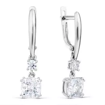 Серьги с фианитами Premium Линии Любви