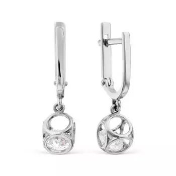 Серьги с фианитами Premium Линии Любви