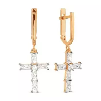 Серьги с фианитами Premium Линии Любви