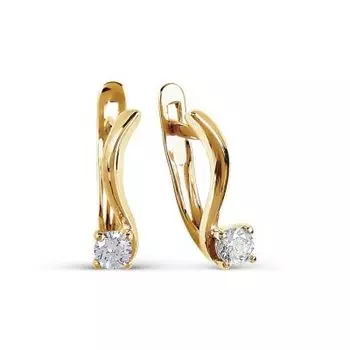 Серьги с фианитами Premiums Линии Любви