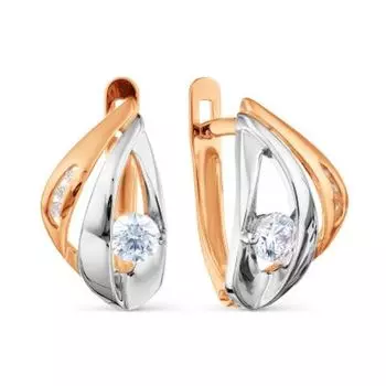 Серьги с фианитами Premiums Линии Любви