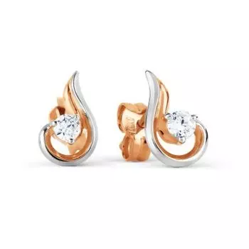 Серьги с фианитами Premium Линии Любви