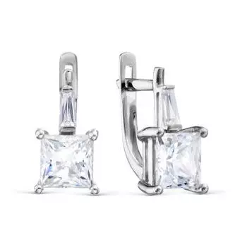 Серьги с фианитами Premium Линии Любви