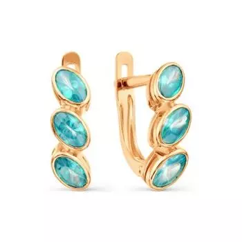 Серьги с фианитами Premiums Линии Любви