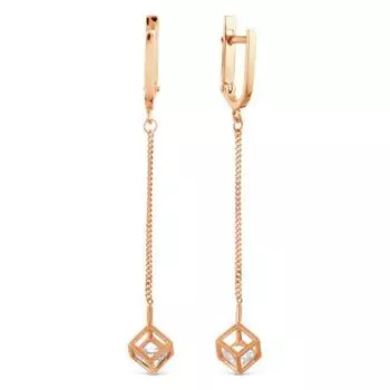 Серьги с фианитами Premium Линии Любви