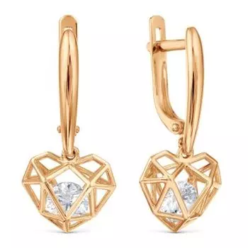 Серьги с фианитами Premiums Линии Любви