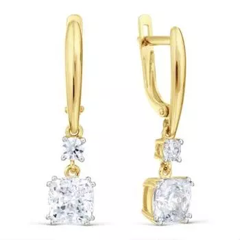 Серьги с фианитами Premium Линии Любви