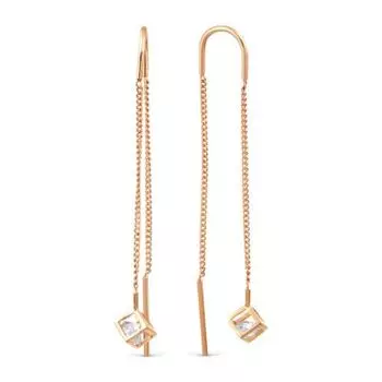 Серьги с фианитами Premium Линии Любви