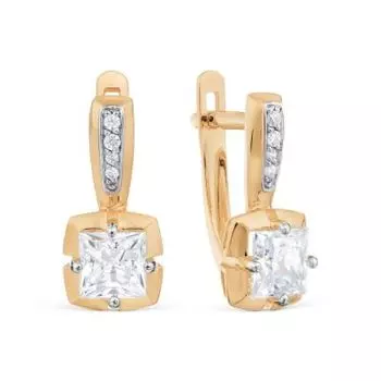 Серьги с фианитами Premium Линии Любви