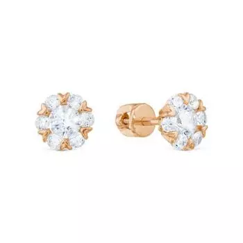 Серьги с фианитами Premiums Линии Любви