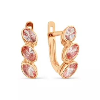 Серьги с фианитами Premiums Линии Любви