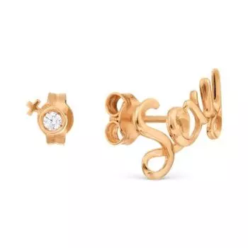 Серьги с фианитом Линии Любви