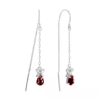 Серьги с гранатами и фианитами Линии Любви