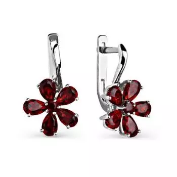 Серьги с гранатами Линии Любви