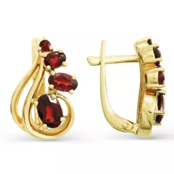 Серьги с гранатами Линии Любви