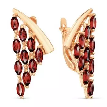 Серьги с гранатами Линии Любви