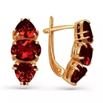 Серьги с гранатами Линии Любви