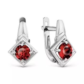 Серьги с гранатами Линии Любви
