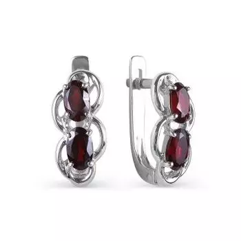 Серьги с гранатами Линии Любви