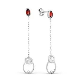 Серьги с гранатами Линии Любви