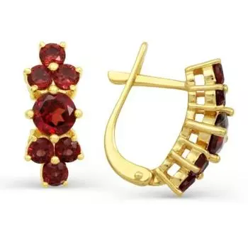 Серьги с гранатами Линии Любви