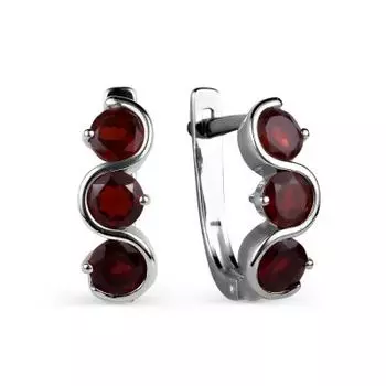 Серьги с гранатами Линии Любви