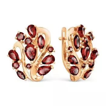 Серьги с гранатами Линии Любви