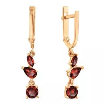 Серьги с гранатами Линии Любви