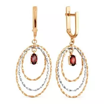 Серьги с гранатами Линии Любви