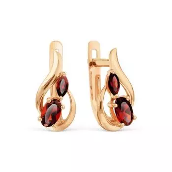 Серьги с гранатами Линии Любви